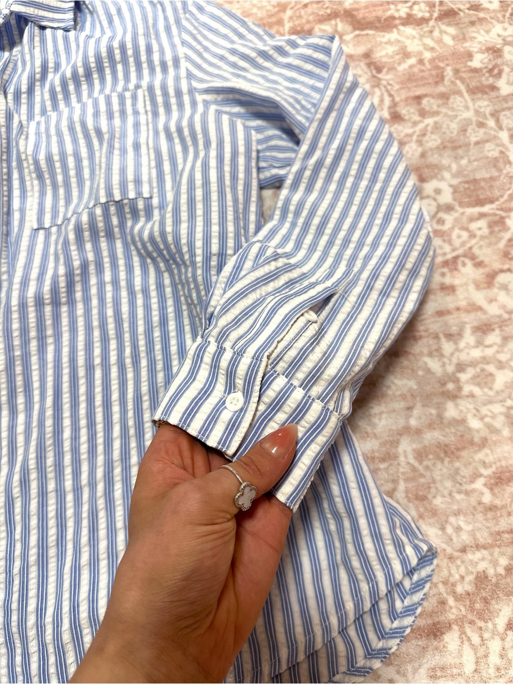 Cupshe 🩵 Striped Long Sleeve Cover Up Top - Picture 6 of 13